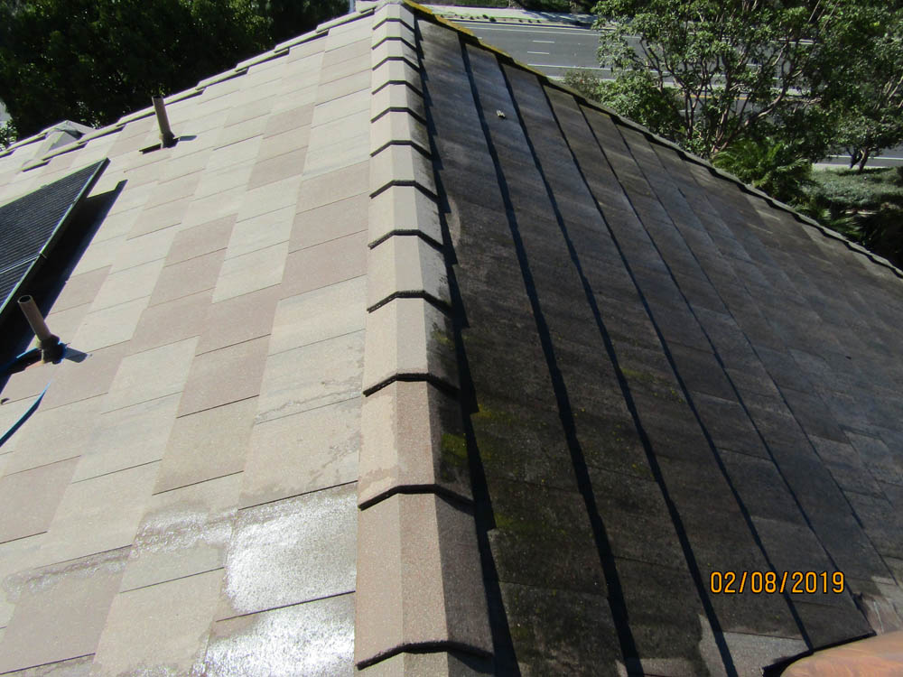 Before & After Picture Of Slate Roof Tile